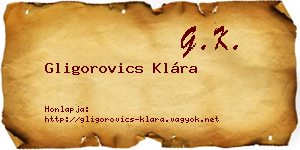 Gligorovics Klára névjegykártya